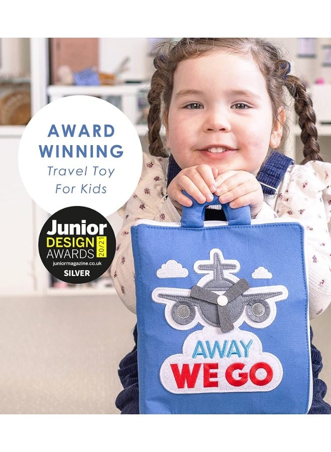 Curious Columbus Quiet Book. Away We Go Activity Busy Book. Montessori Toy for Toddlers. Educational Toy for Toddlers, Preschool and Early Learning. Toddler Airplane Travel Essentials Travel Toys - Image 3