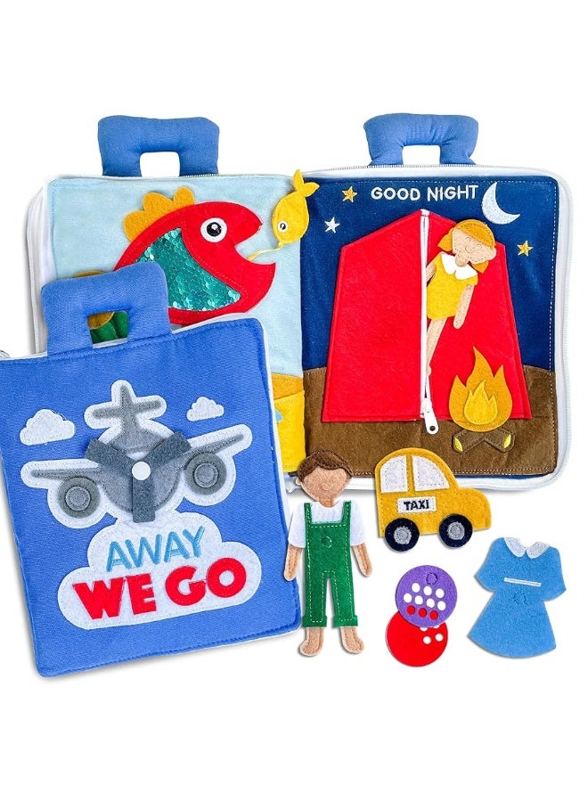 Curious Columbus Quiet Book. Away We Go Activity Busy Book. Montessori Toy for Toddlers. Educational Toy for Toddlers, Preschool and Early Learning. Toddler Airplane Travel Essentials Travel Toys - Image 4