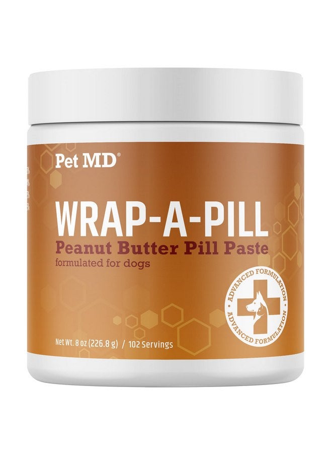 Pet MD Wrap A Pill Peanut Butter Flavor Pill Paste for Dogs - Make a Pocket or Pouch to Hide Pills & Medication - 8 oz - Image 1