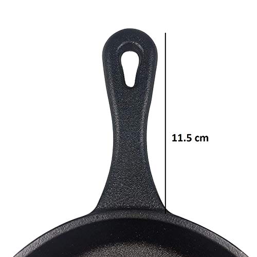 Machak Induction Base Cast Iron Frying Pan | 16.5 cm | 1.2 kg | Black - Image 2