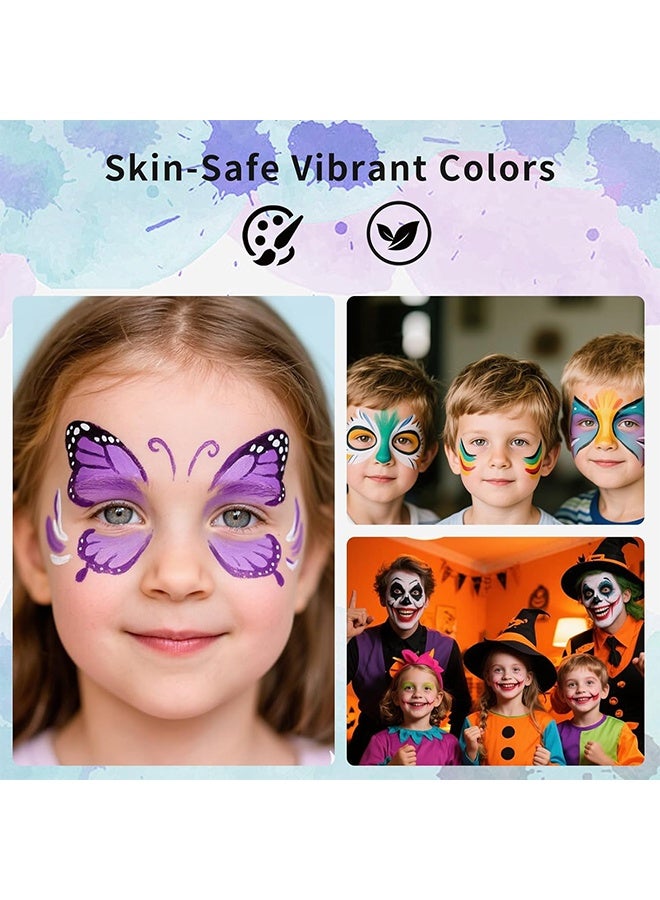 Lemon Face Painting Kit, Multiple Colors Water Based Non, Toxic Flash Paint With Brushe, Professional Body Makeup Kit for Parties Birthdays Halloween - Image 3