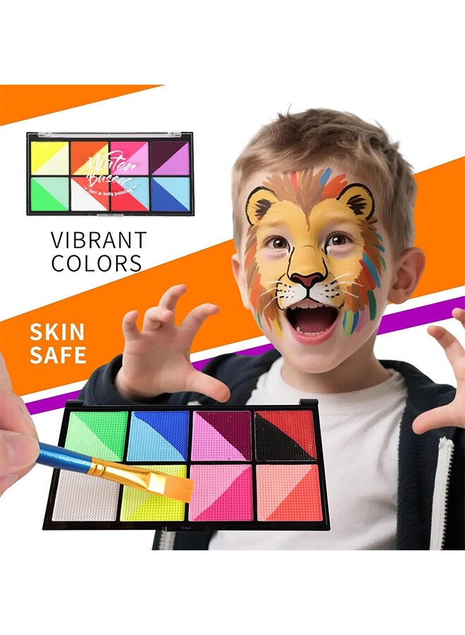 Lemon Face Painting Kit, Multiple Colors Water Based Non, Toxic Flash Paint With Brushe, Professional Body Makeup Kit for Parties Birthdays Halloween - Image 4