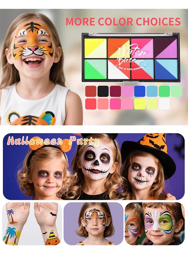 Lemon Face Painting Kit, Multiple Colors Water Based Non, Toxic Flash Paint With Brushe, Professional Body Makeup Kit for Parties Birthdays Halloween - Image 5