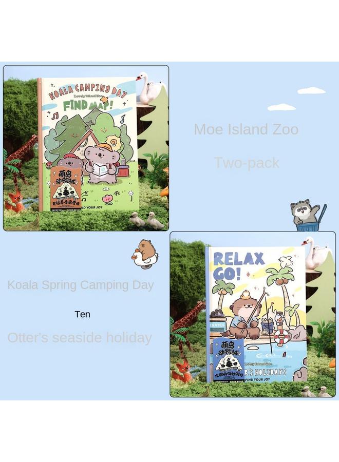 Bluejw Cartoon B6 Hand Account Hardcover Student Notes Notepad Suit High Color Value Color Page Diary Cute Hand Account - Image 1