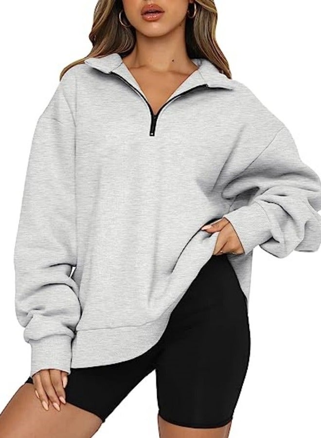 NIBEMINENT Women's Oversized Sweatshirt Hoodie Half Zip Pullover Fall Fashion Clothing  - Image 1