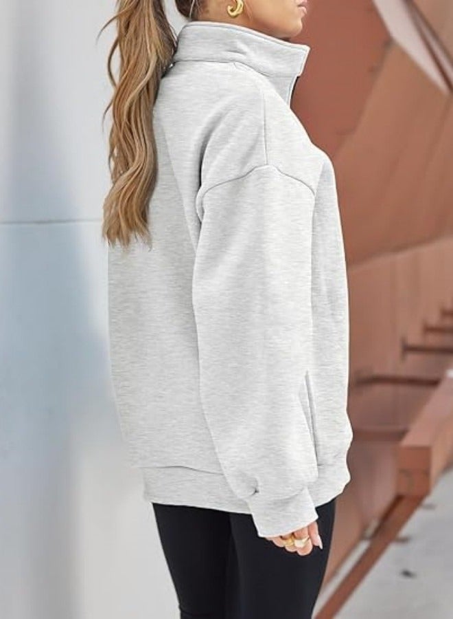 NIBEMINENT Women's Oversized Sweatshirt Hoodie Half Zip Pullover Fall Fashion Clothing  - Image 4