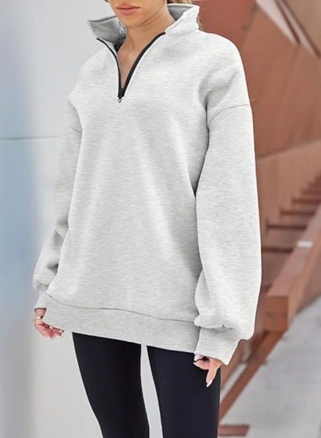 NIBEMINENT Women's Oversized Sweatshirt Hoodie Half Zip Pullover Fall Fashion Clothing  - Image 5