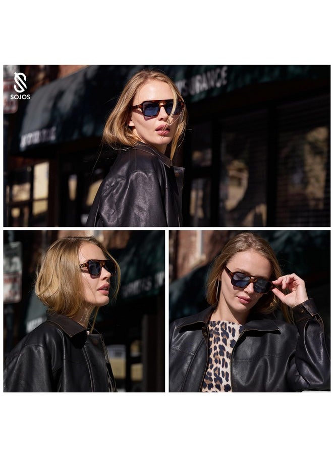Sojos - Retro Aviator Sunglasses For Womens Mens Polarized Trendy Rectangle Designer Inspired Shades 80S 90S Sun Glasses Sj2342 - Image 1