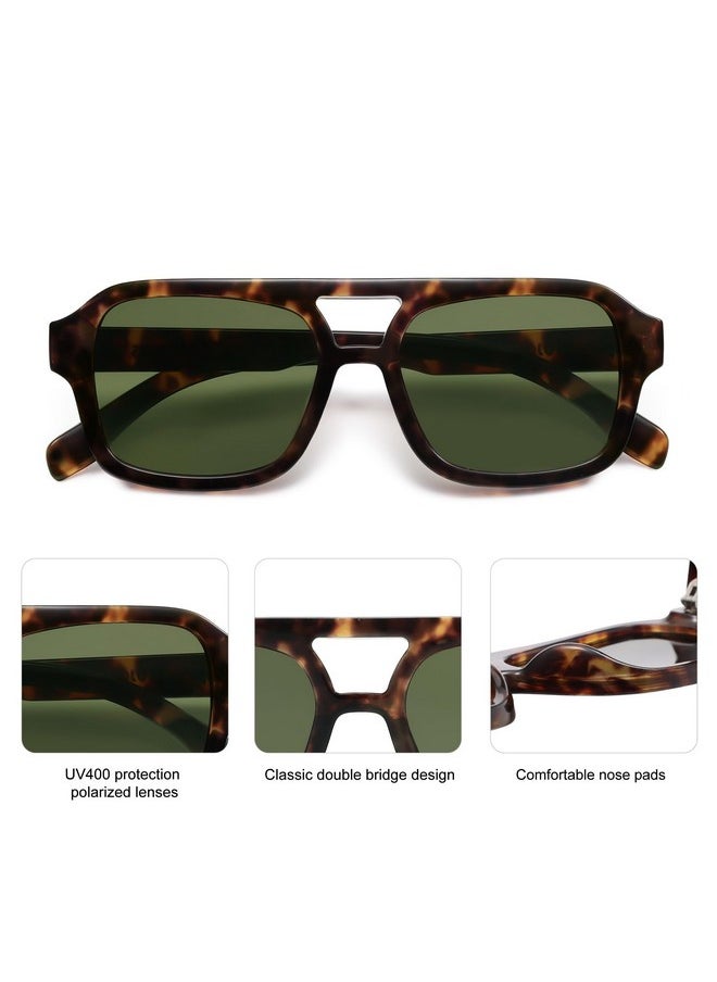 Sojos - Retro Aviator Sunglasses For Womens Mens Polarized Trendy Rectangle Designer Inspired Shades 80S 90S Sun Glasses Sj2342 - Image 1