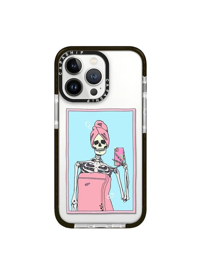 جراب هاتف بتغطية كاملة بنمط توضيحي بسيط لهاتف iPhone 12 Pro Max (جمجمة A)