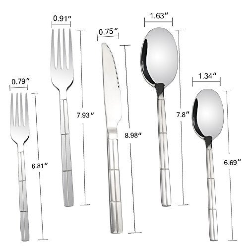 Lesbin 30-Piece Stainless Steel Flatware Silverware, Service for 6 - Image 2