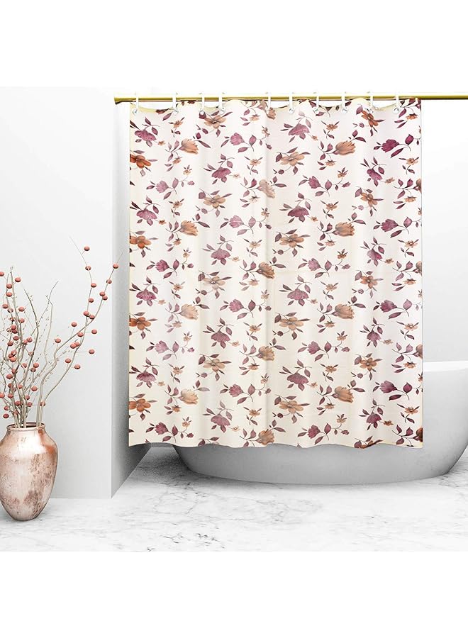 Kuber Industries Shower Curtains Grommet Top Ac Curtain Indoor Drapes For Bathroom Bedroom Curtain Liner With Eyelet Rings Cream - Image 2