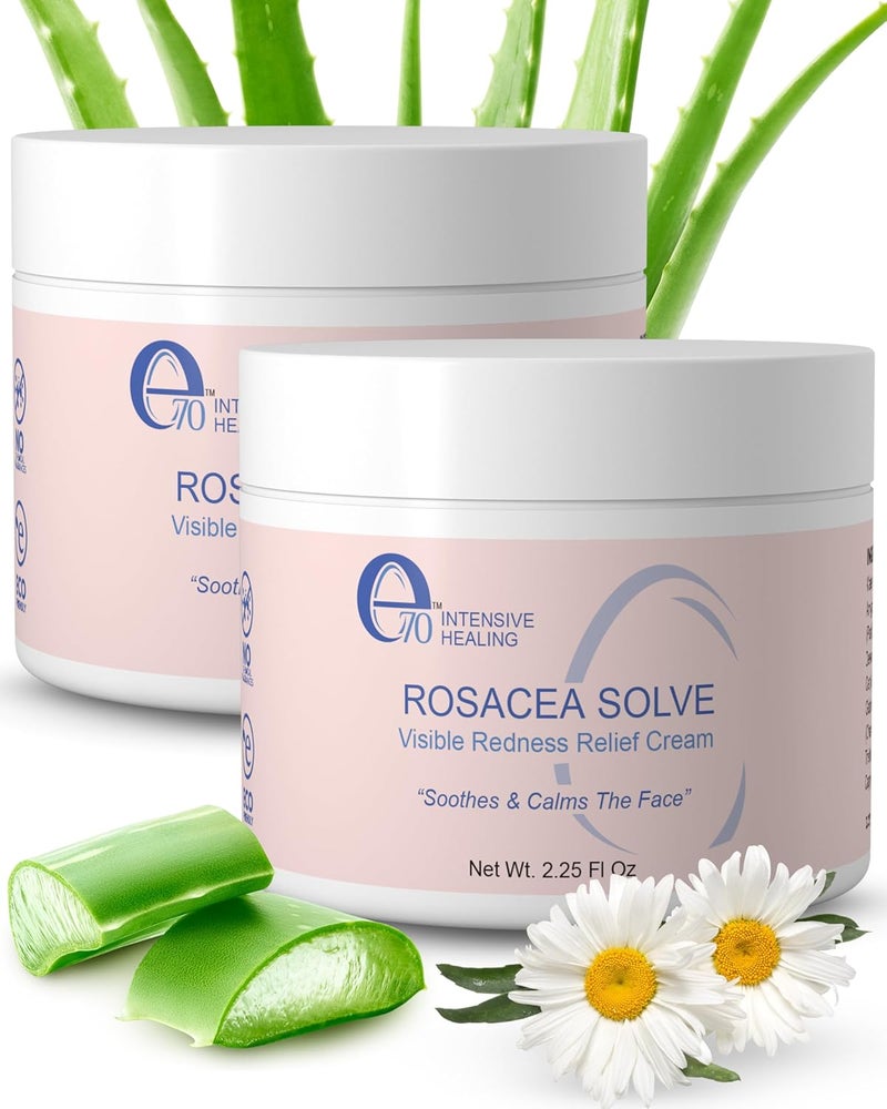 Rosacea Solve Face Moisturizer  Redness Corrector for Face Rosacea Cream with Aloe Vera  Hyaluronic Acid  DayNight Cream for Women  Men 225 fl oz 2pack