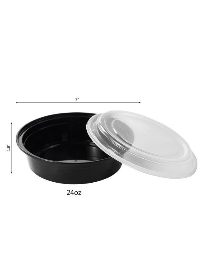 Round Plastic Microwave Food Containers 24 oz (8 Pieces) - Image 2