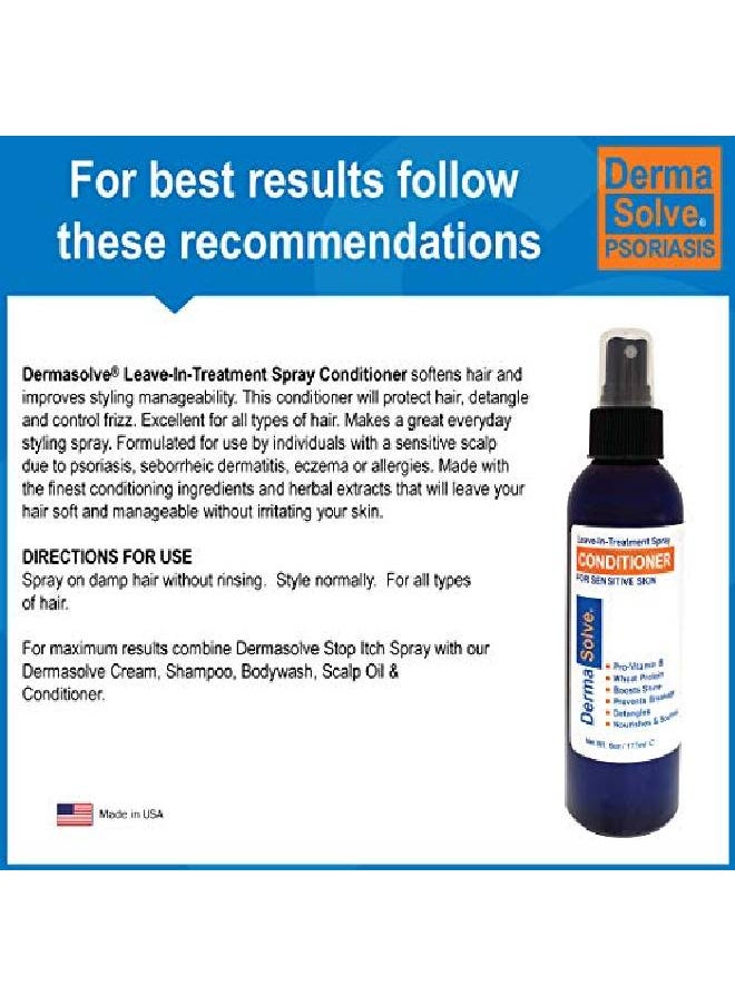 Dermasolve Psoriasis Leaveintreatment And Styling Spray Conditioner For Seborrheic Dermatitis Sensitive Skin Detangle Deflake Soothing Anti Dandruff Dry Scalp Repair For Damaged Hair  - Image 4