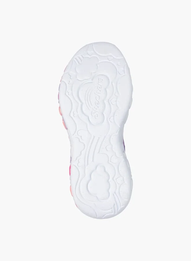 SKECHERS Girls' Printed Light-Up Sneakers With Hook And Loop Closure - Eternal Heart Lights