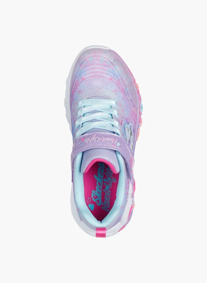 SKECHERS Girls' Printed Light-Up Sneakers With Hook And Loop Closure - Eternal Heart Lights