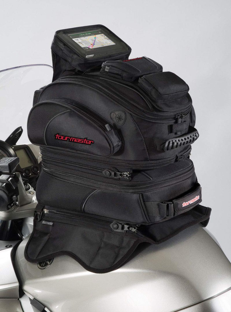 Tour Master Elite Strap Mount TriBag Motorcycle Tank Bag BlackOne Size