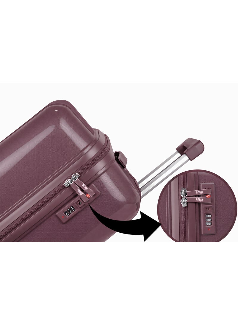 منيك حقيبة سفر فياجيرو سترا أورديناريو 20 بوصة | حقيبة سفر صلبة من البولي بروبيلين (PP) | عربة بأربع عجلات مزدوجة 360 درجة | حجم المقصورة - 20 بوصة | بنفسجي - Image 2