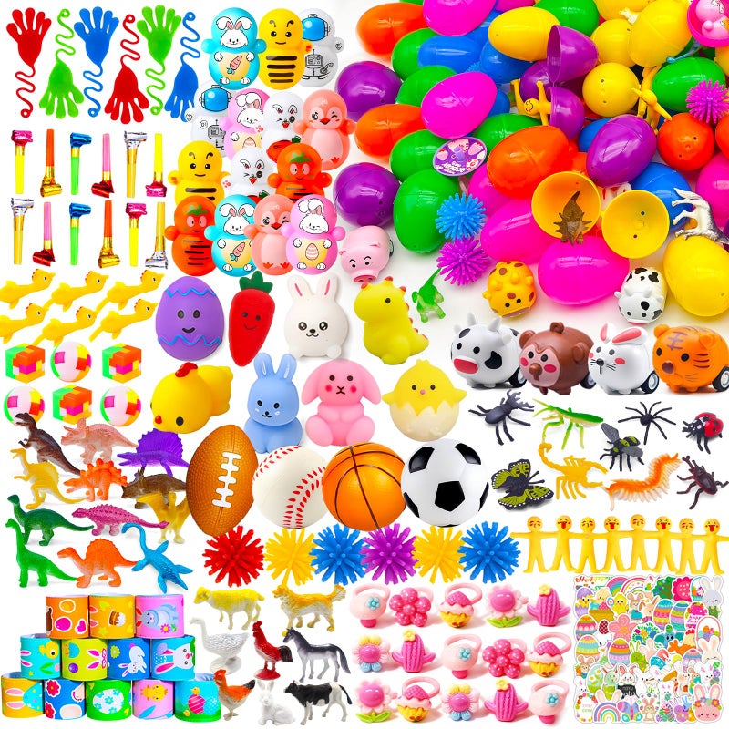 GOAUS Easter Egg Fillers Party Favors for Kids 220 pcs Small Toys and 100 Eggs Easter Bag Stuffers Prizes for Filling Stuffing - Image 3