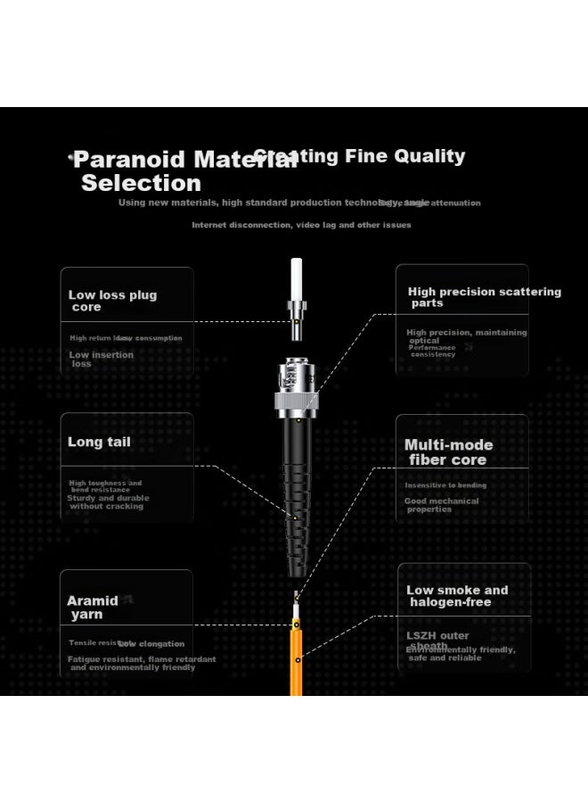 Shengwei Engineering Telecom-grade Fiber Optic Patch Cable, Lc-st Multi-mode Dual-core 3 Meters, 62.5/125 Low Zero Halogen Environmentally Friendly Outer Sheath, Transceiver Pigtail, Fmc-206 - Image 3