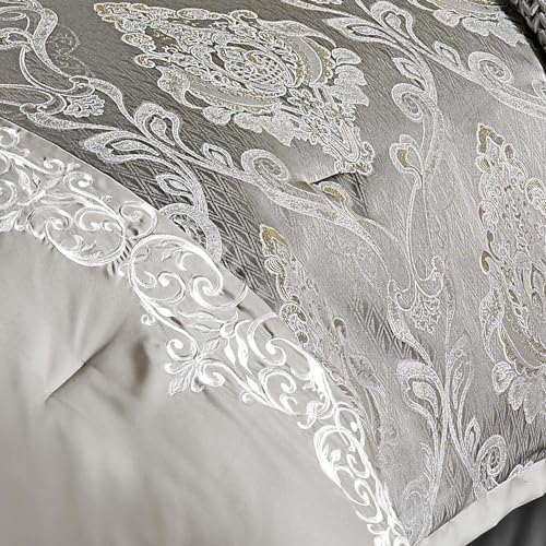 Riverbrook Home Elegant Collection Comforter Set, Queen, Kacee - Platinum, 12-Piece Set - Image 2