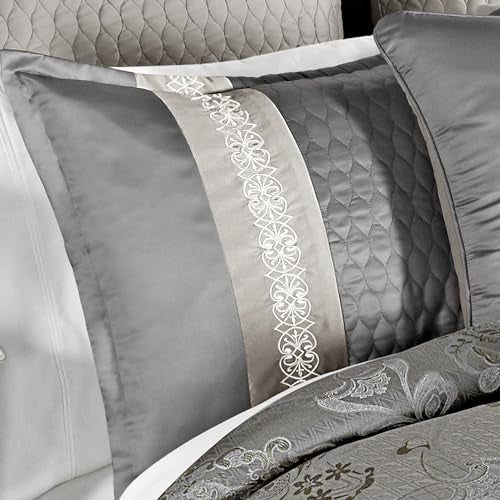 Riverbrook Home Elegant Collection Comforter Set, Queen, Kacee - Platinum, 12-Piece Set - Image 5