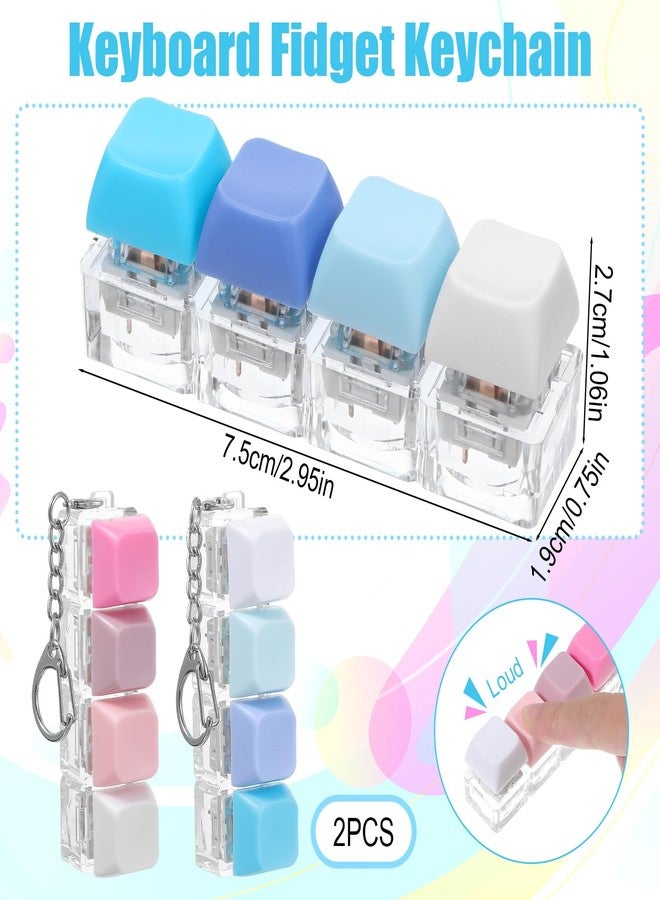 WJIAAA 2 Pcs Keyboard Fidget Toys,Crisp Sound Keyboard Keychain for Adults, Sensory Stress Relief for Anxiety & Autism - Image 2