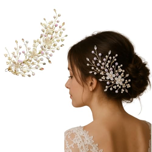 Samyak Crystal Pearl Hair Pins Wedding Handmade Rhinestone Bridal Bridesmaid Hair Decoration Accessories - Image 1