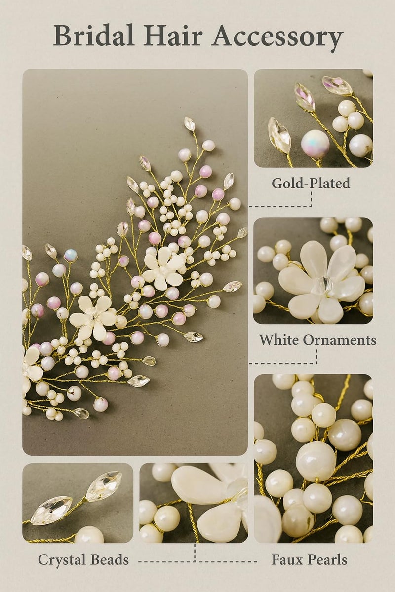 Samyak Crystal Pearl Hair Pins Wedding Handmade Rhinestone Bridal Bridesmaid Hair Decoration Accessories - Image 4