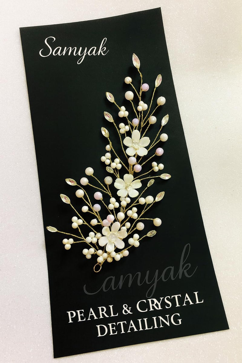 Samyak Crystal Pearl Hair Pins Wedding Handmade Rhinestone Bridal Bridesmaid Hair Decoration Accessories - Image 5