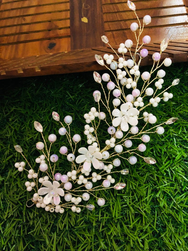 Samyak Crystal Pearl Hair Pins Wedding Handmade Rhinestone Bridal Bridesmaid Hair Decoration Accessories - Image 2