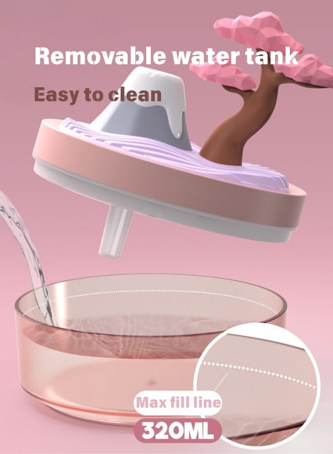 Decorative Coconut Tree Humidifier with 7-Color Night Light, 320ml Top-Fill, Ultra Quiet for Bedroom & Office Desk Decor, Auto Shut-Off - Image 4