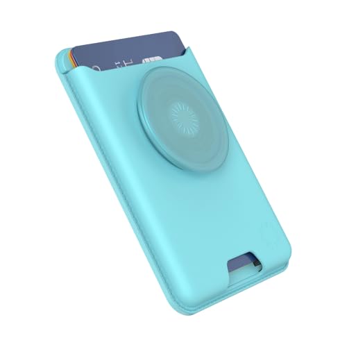 PopSockets Phone Wallet with Expanding Grip and Adapter Ring for MagSafe, Phone Card Holder, Wireless Charging Compatible, Wallet Compatible with MagSafe - Butterfly Pea Blue - Image 4