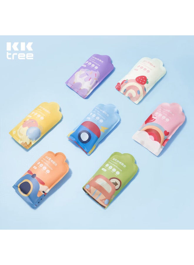 Kocotree Disposable Rain Ponchos, Portable Waterproof Card Emergency Outdoor Travel Essential, Mixed Colors, Pack Of 7, Children's Versio - Image 1