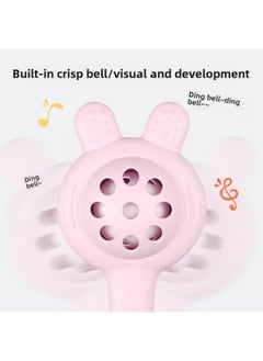 Generic Baby's Hand-Scratch Ball Rattle Toy 0-1 Year Old Children Can Gnaw Gum 3-6 Months Baby Can Grasp Training-Color: Bear Silicone Hand Bell  - Image 4