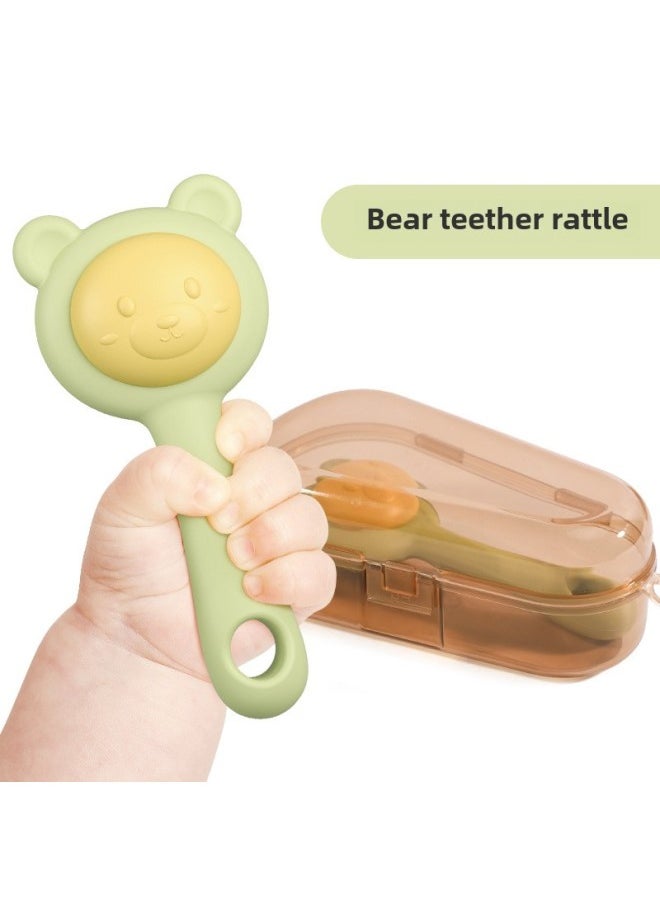 Generic - Baby's Hand-Scratch Ball Rattle Toy 0-1 Year Old Children Can Gnaw Gum 3-6 Months Baby Can Grasp Training-Color: Bear Silicone Hand Bell - Image 1