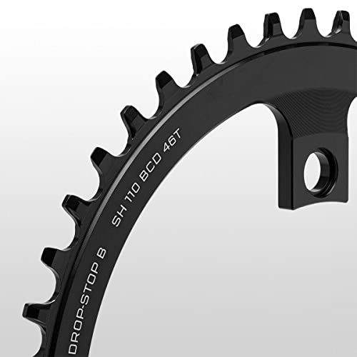 Wolf Tooth Drop-Stop Chainrings for Assymetric 4x110mm BCD Shimano Road Cranksets (Black, 46t) - Image 3