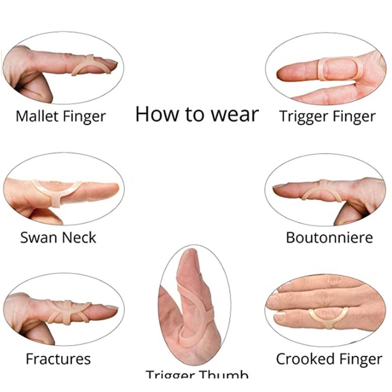 cheekyglo Finger Splint, 3Pcs Oval Finger Support Brace Support and Protection for Arthritis Mallet Trigger Finger, Finger Pain Relief, Finger Joint Protection, 3 Sizes, 13 14 15, Finger Straightener - Image 5