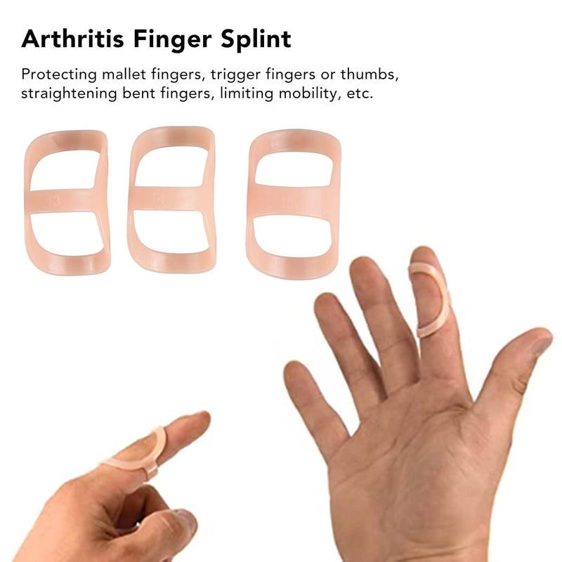 cheekyglo Finger Splint, 3Pcs Oval Finger Support Brace Support and Protection for Arthritis Mallet Trigger Finger, Finger Pain Relief, Finger Joint Protection, 3 Sizes, 13 14 15, Finger Straightener - Image 3