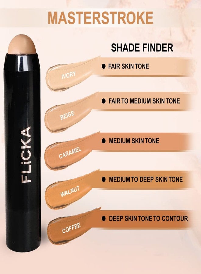 FLiCKA Masterstroke Makeup Stick Foundation to Conceal & Cover, Full Coverage| Enriched With Almond, Avocado Oil & SPF| For All Skin Types| 04 Walnut, 8g - Image 5
