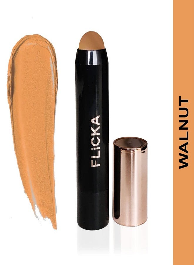 FLiCKA Masterstroke Makeup Stick Foundation to Conceal & Cover, Full Coverage| Enriched With Almond, Avocado Oil & SPF| For All Skin Types| 04 Walnut, 8g - Image 2