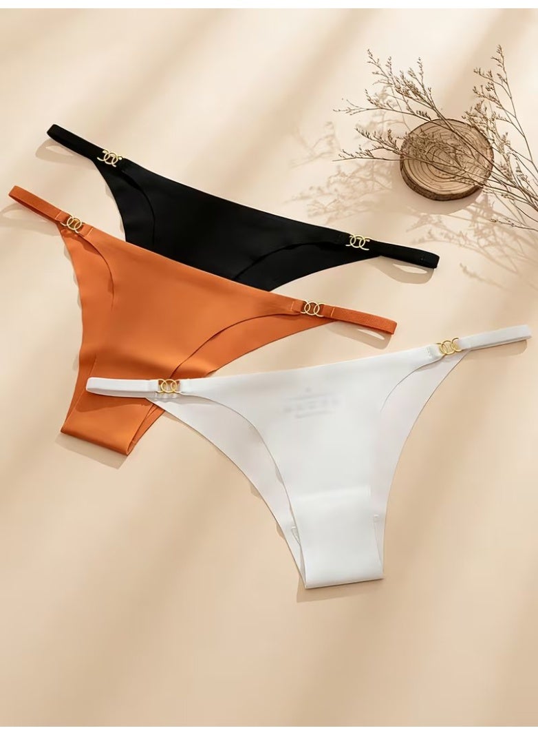 Hanady Women's 3-Piece Natural Soft Cotton Panty Set – Multi-Colors Comfortable One Size Fits 60-90kg (8106) - Image 3