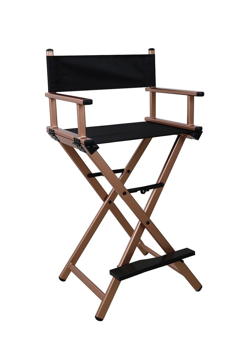 Meishida Foldable Makeup Chair Lightweight Director Chair Artist Chair Rose Gold - Image 1