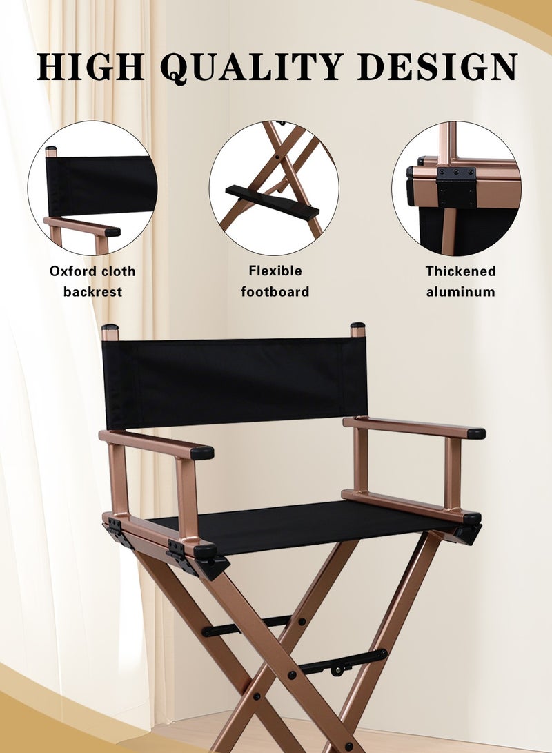 Meishida Foldable Makeup Chair Lightweight Director Chair Artist Chair Rose Gold - Image 3