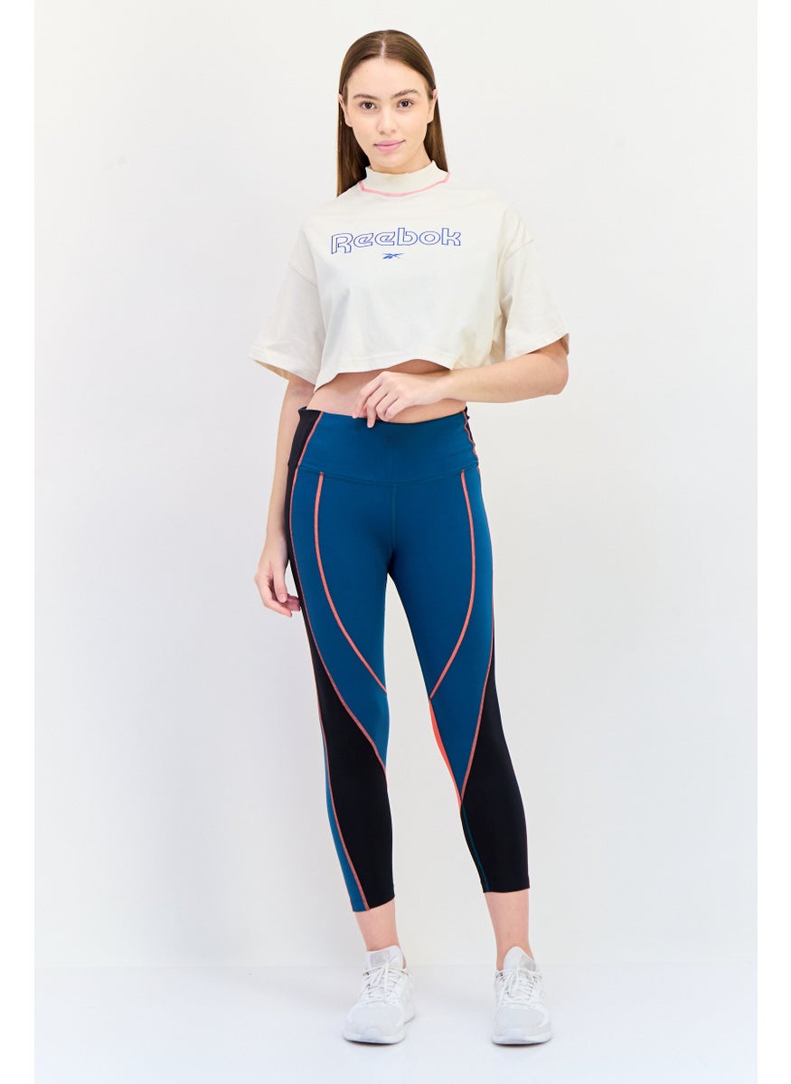 Reebok Women Sportswear Fit Short Sleeve Outdoor Cropped T-Shirt, Off White  - Image 3