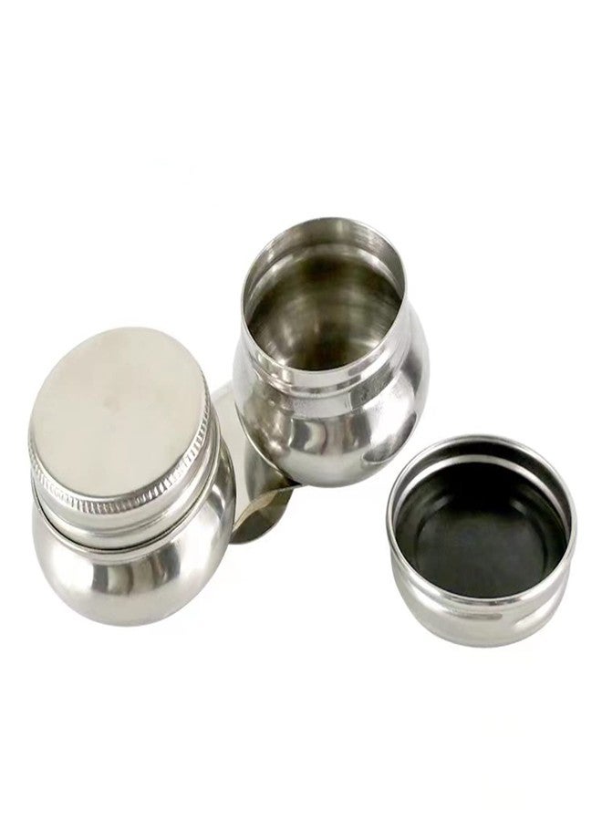 Ecjiuyi Stainless Steel Palette Cup with Lid, Portable Travel Double Dipper Oil Painting Pot Container, No Leakage, Can Clip on Palette - Image 1