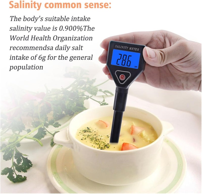 Water Meter, Portable Salinity Meter Salinometer Halometer Salt Gauge Salty Brine Seawater Food Salinity Tester Salt Concentration - Image 4
