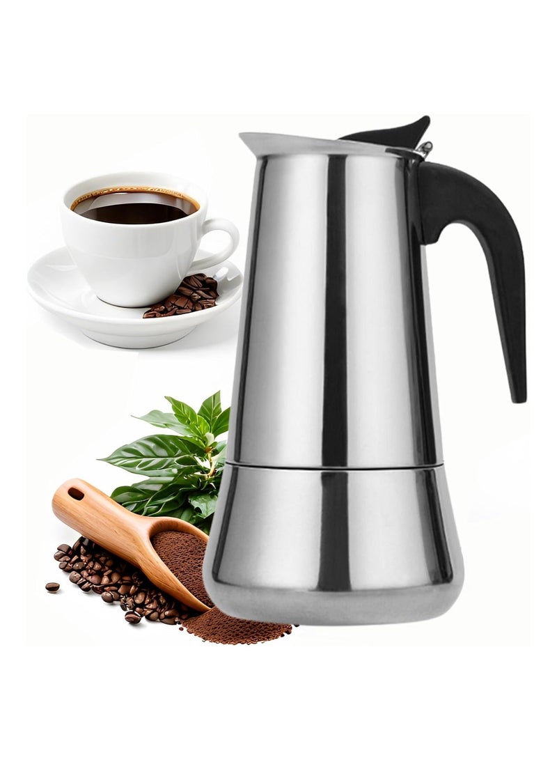 Y&D Stovetop Espresso Maker, 450ML Stainless Steel Italian Coffee Portable Percolator Maker Moka Pot for Home & Camping - 9 Cup - Image 1