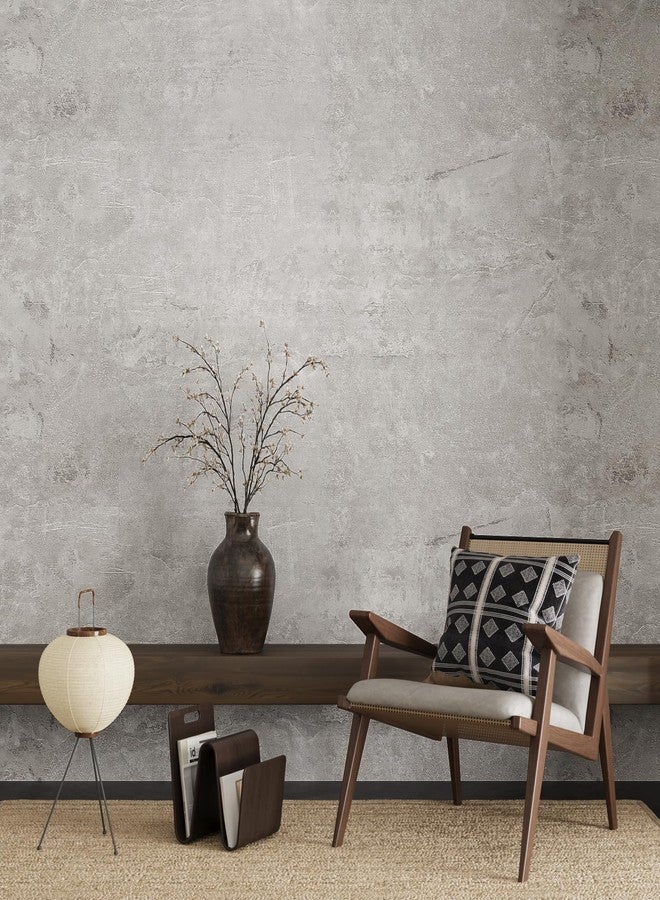 VaryPaper Industrial Limewash Concrete Wallpaper Peel and Stick for Bedroom Bathroom 15.7" x 78.7" Self Adhesive Grey Cement Wallpaper Waterproof Removable Concrete Contact Paper for Countertops Walls - Image 5